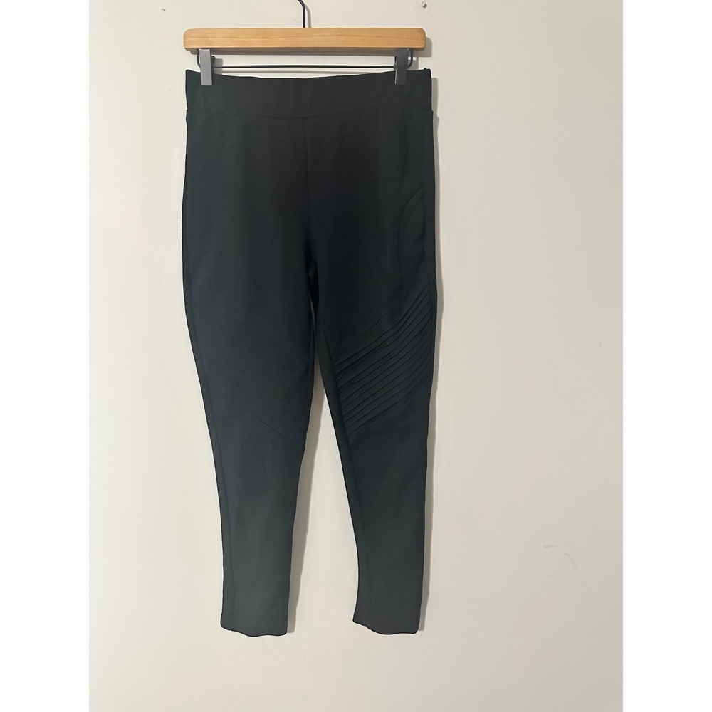BLACK TAPE Moto Pleated Leggings Pants‎ Black Size L Stretch Moto Style